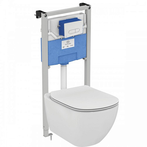 Промо-комплект 4 в 1 Ideal Standard V0001D: Tesi Aqua Blade подвесной унитаз  + тонкое сидение и крышка с функцией плавного закрытия : фотография 1