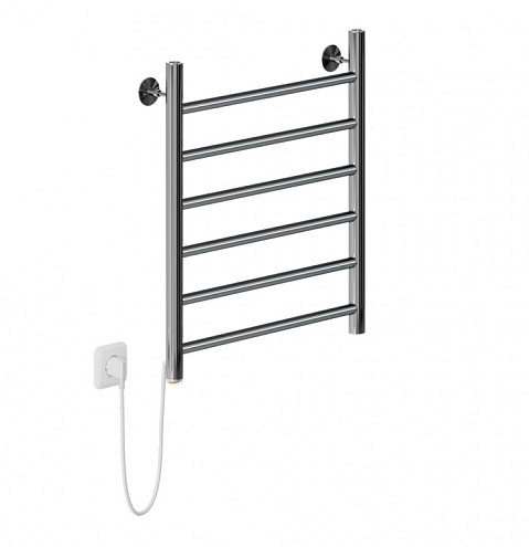 Полотенцесушитель Mixline Vega 60х50 кнопочный выключатель, 255 Вт, 6 перекладин прямые, левый, электрический: фотография 1