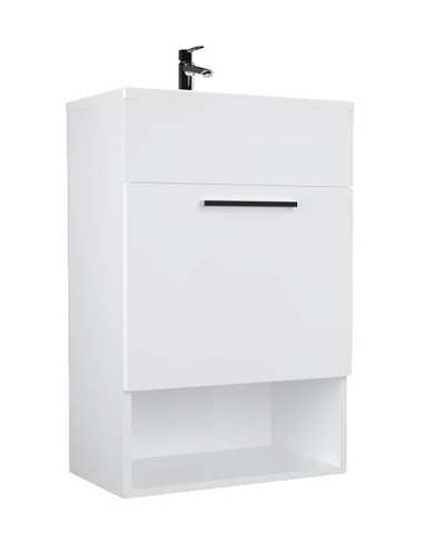 Тумба с раковиной July 50П 1 дверь Белый глянец: фотография 1