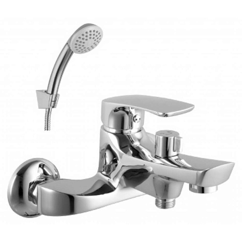 Смеситель Lemark "Плюс Шейп" LM1712C  для ванны с коротким изливом дивертор с керамическими пластинами с аксессуарами: фотография 1