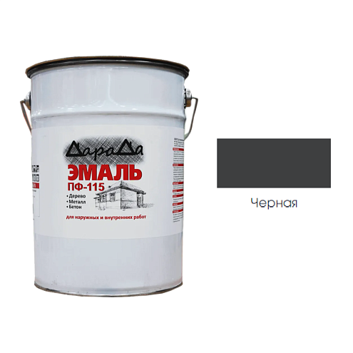 Эмаль  ПФ-115 (ГОСТ 6465-76) «ДараДа», черная  6кг : фотография 1