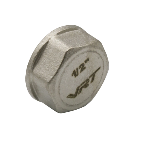 Заглушка 1/2" на трубу никель VRT: фотография 1