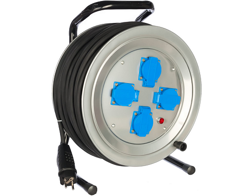 Удлинитель на металлической катушке 4х50м с заземлением 16А IP44 4кВт КГ с защитной крышкой Союз 481S-4005.: фотография 1