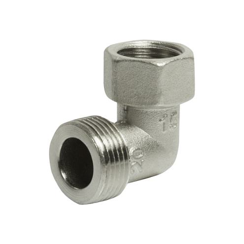 Уголок переходной 3/4"х1/2" НВ никель VRT: фотография 1