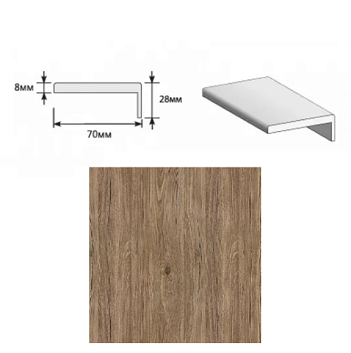 Наличник "Т" ЭКО Original Oak МДФ Тип-0 2150х70х8 (20х3) M: фотография 1