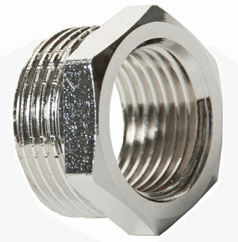 Футорка латунная 3/4''х1/2'' НВ никелированная STI: фотография 1