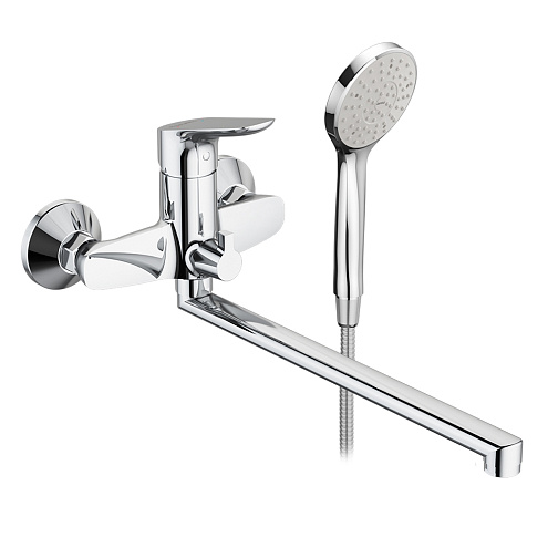 779500001 Jupiter, смеситель для ванны и душа с универсальным изливом и душевым комплектом, хром: фотография 1