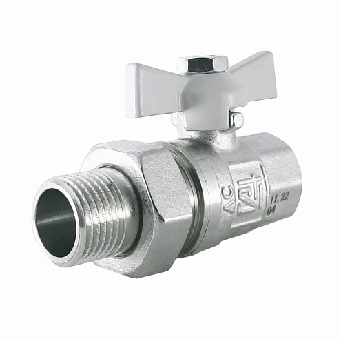 Кран шаровой прямой с американкой бабочка 1/2" STI: фотография 1