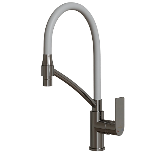 Смеситель для кухни 35к MIXLINE ML26-10 "Life" гибкий излив, без отверстия, боковая ручка: фотография 1