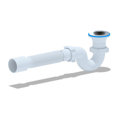 Сифон для душевого поддона 1 1/2"х40 с гибкой трубой 40/50  АНИ Пласт E115: фотография 1
