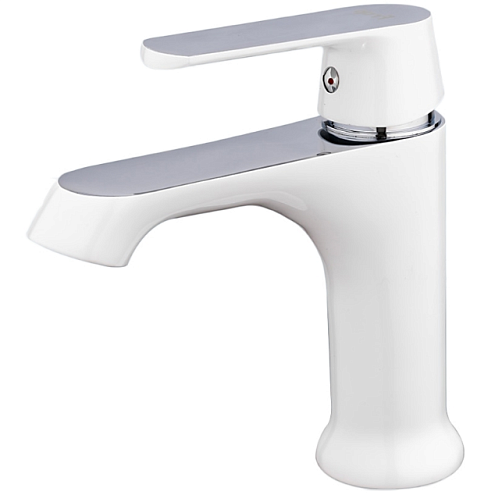Смеситель для умывальника 35к F1031 FRAP б/отв п/гайку Белый+хром: фотография 1