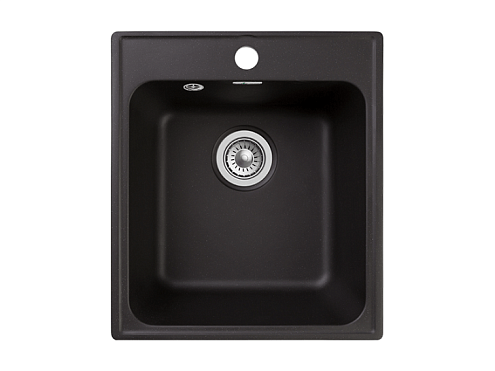 Мойка GRANFEST QUARZ 17 чаша 420х480мм черный без сифона: фотография 1