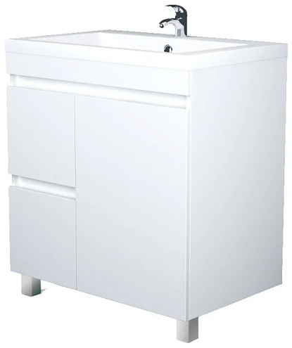 Тумба Cube 75Н 2 ящика, 1 дверь Белый глянец: фотография 1