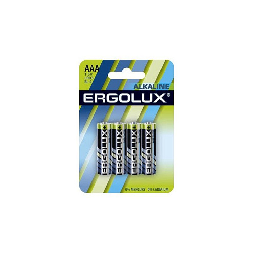 Элемент питания алкалиновый Ergolux AAA уп.4шт LR03 BL-4: фотография 1