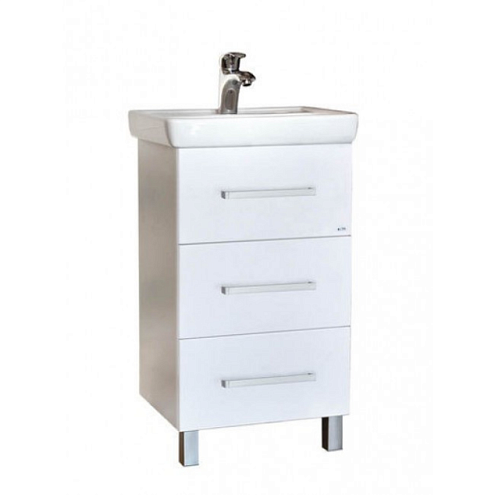 Подстолье "Евро-55 " белое 3 ящика под умывальник "Дрея мини 55/Тигода мини 55" : фотография 1