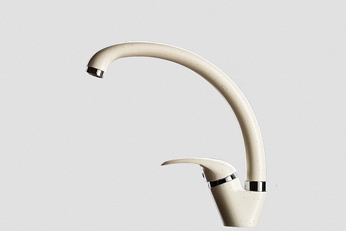 Смеситель Кухня GRANICOM 003 высокий излив обсидиан: фотография 1