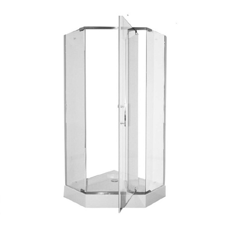 Душевой уголок ZPE911T Parly пентагональное, прозрачное стекло, низкий поддон: фотография 1