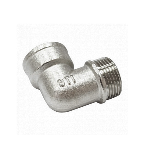 Уголок латунный 1/2" ВН никелированный STI: фотография 1