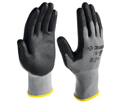 Перчатки "Точная работа" трикотажные, PU покрытие L, ЗУБР: фотография 1