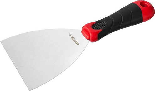 Шпатель лопатка100мм, нержавеющее полотно, двухкомпонентная ручка, ЗУБР: фотография 1