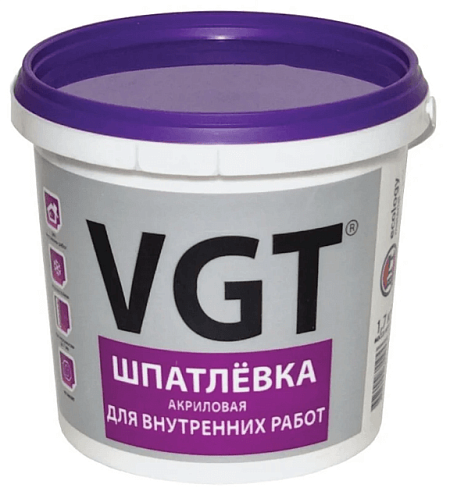 Шпаклевка акриловая VGT для внутренних работ 1,7кг: фотография 1