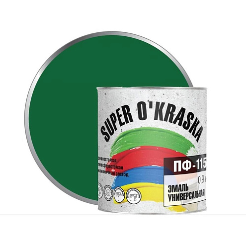 Эмаль  ПФ-115 super okraska Зеленый  1,9кг: фотография 1