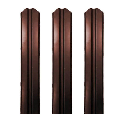Штакетник Кантри 87мм  фигурный рез, 0,45  шоколад (RAL 8017) 1,2м: фотография 1