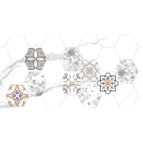 Плитка настенная Киана TP3670H1 Декор1 Гексагон 30х60 уп.1,8м²: фотография 1
