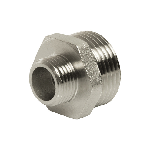 Ниппель переходной 1"х1/2" никель VRT: фотография 1