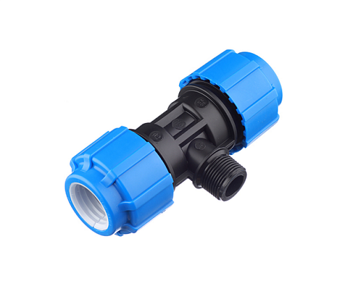 Тройник ПЭ 32х3/4"х32 наружная резьба  обжимной ТПК-Аква: фотография 1