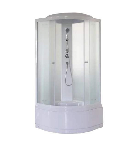 Душевая кабина Parly ET921  90х90х215 высокий поддон, стекла жемчужные, белый профиль: фотография 1