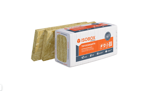 Плита минераловатная ИЗОБОКС 38P Теплозащита 12-1200х610х50мм, 8,784м²/уп, 0,4392м³/уп: фотография 1