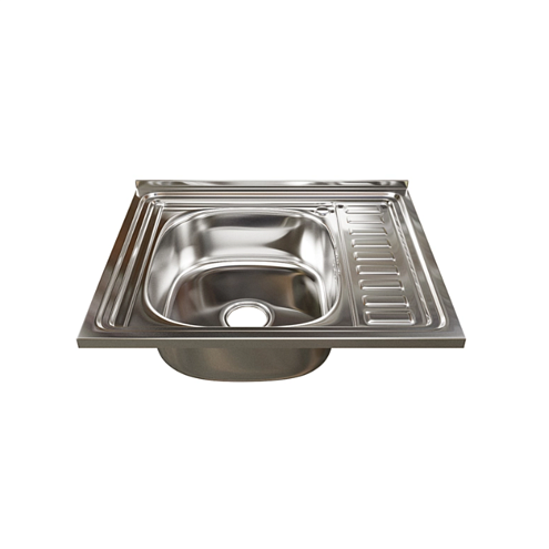 Мойка 500х600 левый выпуск 3 1/2" MIXLINE 160 мм с сифоном: фотография 1