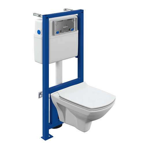 Комплект Cersanit CARINA XL CO DPL EO SLIM подвесным унитазом, с микролифтом, без кнопки: фотография 1