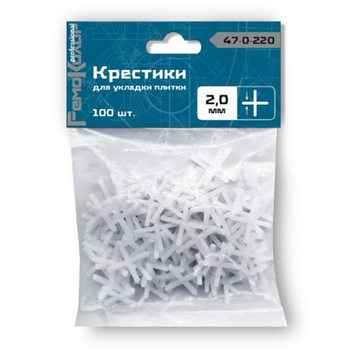 Крестики для плитки, 2,0мм, 100шт, РемоКолор: фотография 1