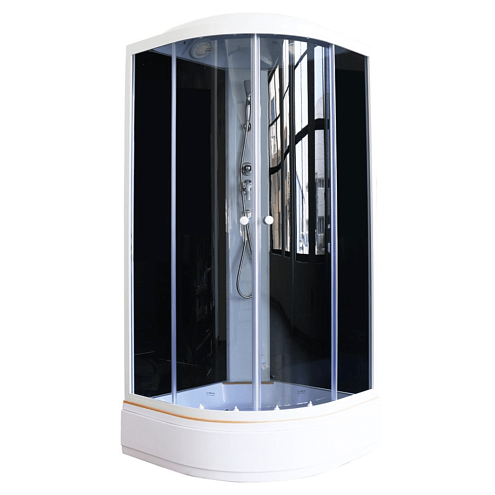Душевая кабина Parly ECM921  90х90х215 поддон H-26см, заднее стекло черное, тонированные передние стекла: фотография 1