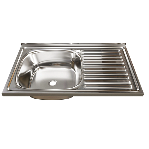 Мойка 500х800 левый выпуск 1 1/2" MIXLINE 160 мм: фотография 1