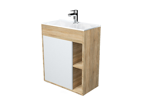Тумба с раковиной Lido 60П 1 дверь Дуб Сонома: фотография 1