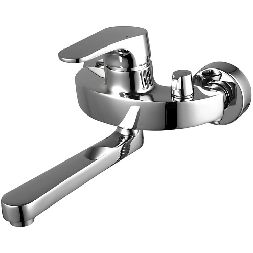 LM4314C "Шифт" Смеситель для ванны с поворотным плоск. изливом 175 мм, боковой дивертор с кер. пласт.: фотография 1