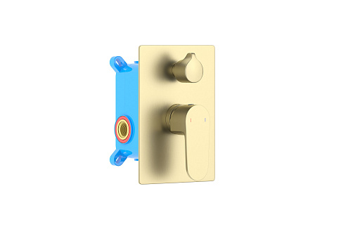 Смеситель для ванны 2 режима, (внешняя и скрытая часть) Aquatek золото шлифованное AQ1246BG Оберон: фотография 1