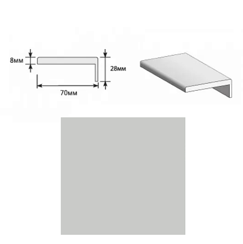 Наличник "Т" ПЭТ Grey Silk МДФ Тип-0 2150х70х8 (20х3): фотография 1