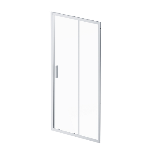 Душевая перегородка с дверью 100x195 AM.PM Gem W90G-100-1-195MT прозрачное стекло, профиль серебристый: фотография 1