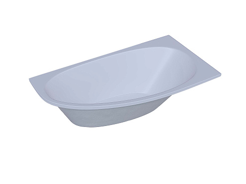 Акриловая асимметричная угловая ванна Aquatek Дива 160х90 без фронтального экрана, без гидромассажа, без опоры(каркаса), правая: фотография 1