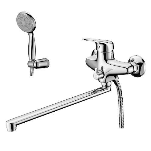 LM4151C "Луна" Смеситель универсальный с плоск. изл 350мм, дивертор с керамич. пластинам, с аксессуар., хром: фотография 1