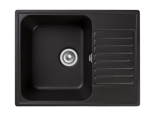 Мойка GRANFEST QUARZ (ECO) 13  СТАНДАРТ 1 чаша 620х480 мм черный без сифона: фотография 1