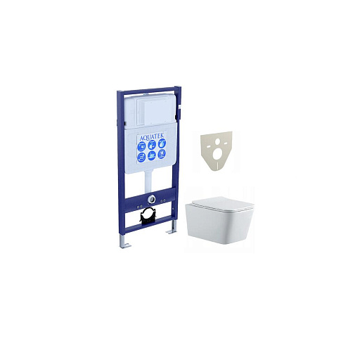 Комплект Set Aquatek ЛИБРА N унитаз AQ0530N-00+тонкое сиденье soft-close+инсталляция Aquatek Standart 50 INS-0000012: фотография 1