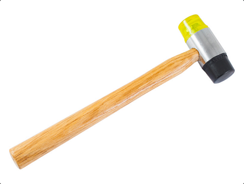 Молоток многофункциональный, деревянная ручка, боек пластик/резина, d=35мм, РемоКолор: фотография 1