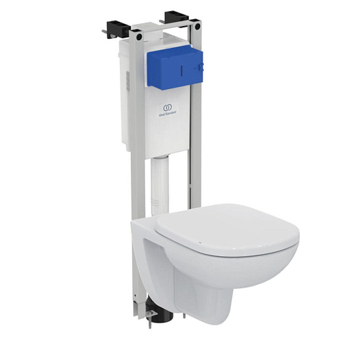 Комплект Ideal Standard Prosys Tempo W440101: подвесной унитаз, крышка-сиденье с функцией плавного закрытия, встраиваемая инсталляция : фотография 1