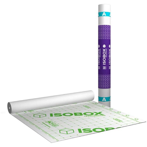 Пленка ветро-влагозащитная ТехноникольISOBOX А 70-90 г/м², 1,6х43,75м: фотография 1