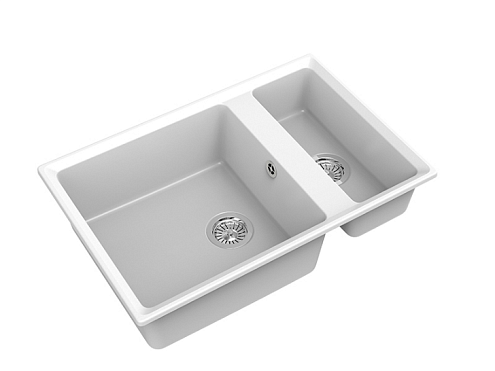 Мойка GRANFEST GF-LV--760К 1,5 чаши 760х500 мм иней: фотография 1